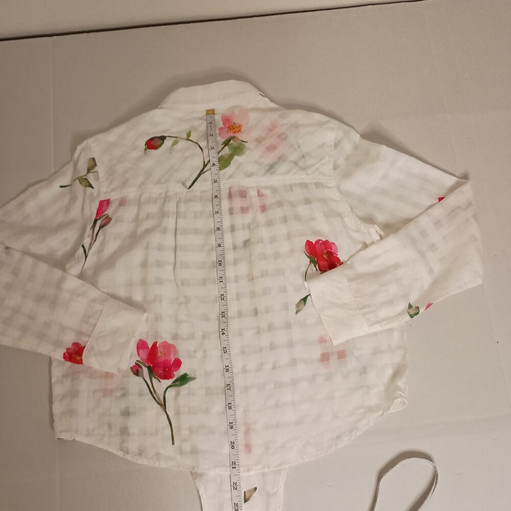 Rails Women’s Kelsey Floral Powder Check Blouse with Front Tie Size S Small - Picture 14 of 16